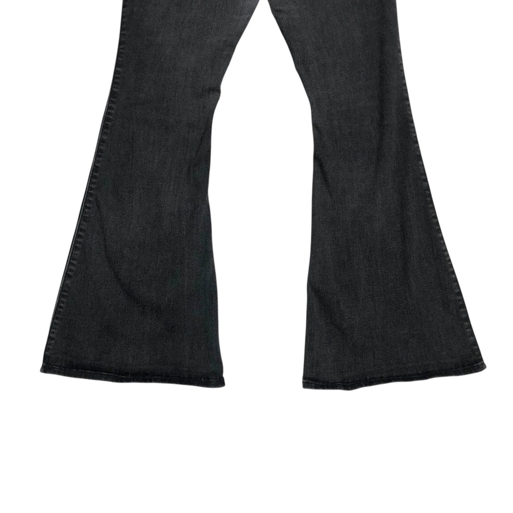Hollister High Rise Flare Jeans Black Wash Soft Stretch Size 10L W30L Boho Retro - Picture 3 of 9